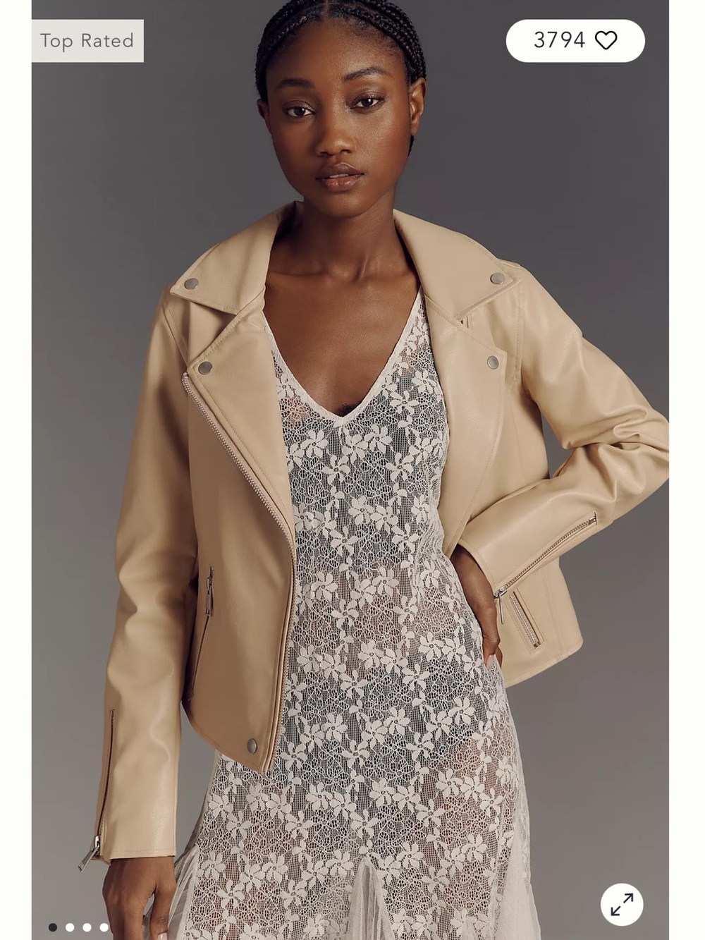 Anthropologie faux leather moto jacket